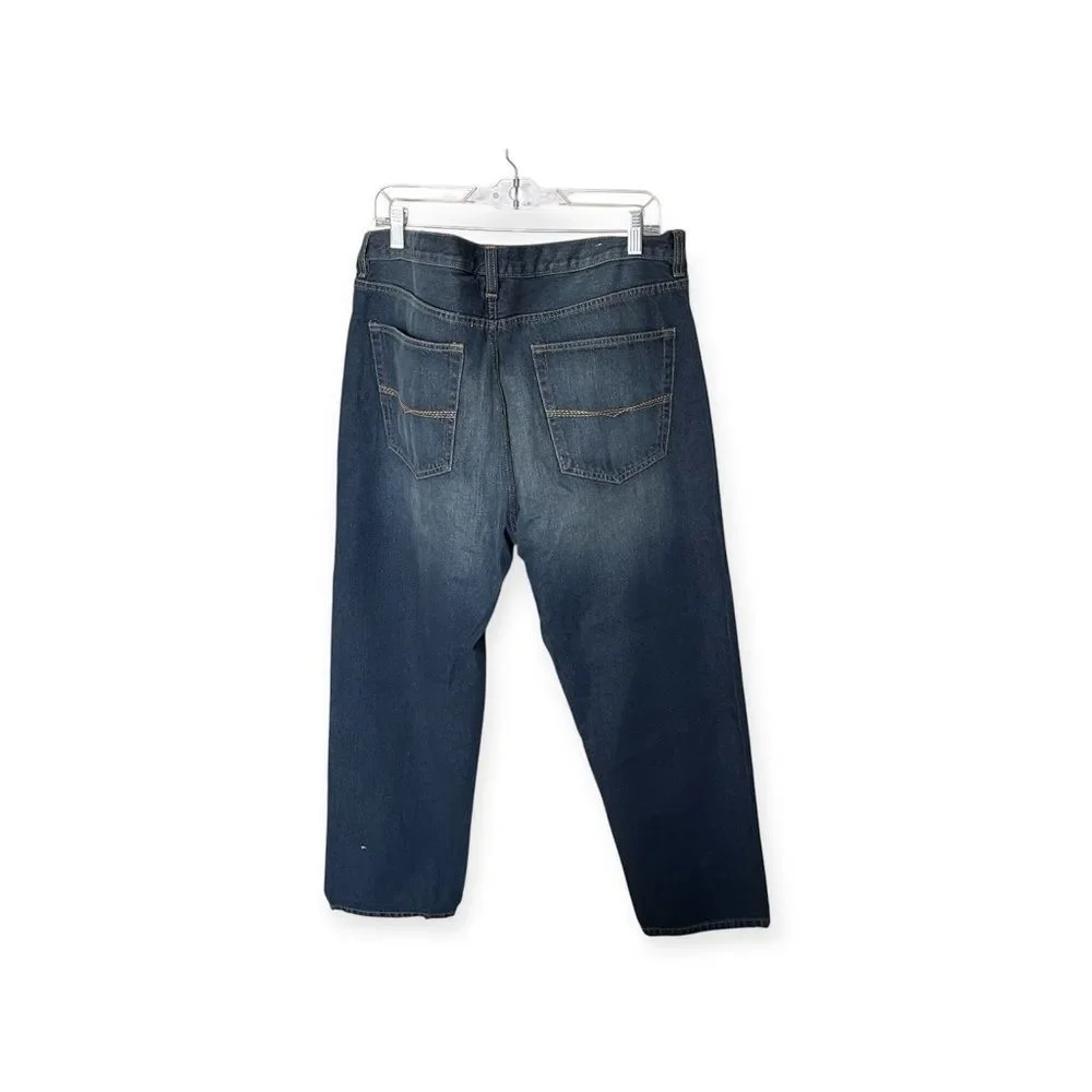 Ruff Hewn 100% Cotton Dark Wash Denim Blue Jeans Straight Leg Size 40